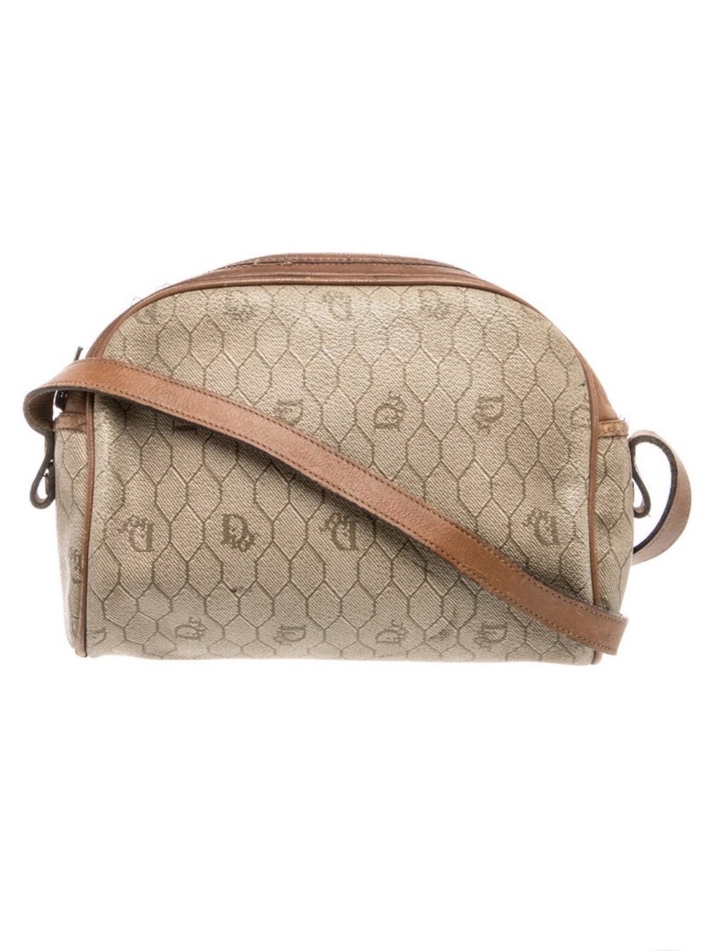 Dior Beige & Tan Monogram Canvas Crossbody Bag - Picture 2 of 6